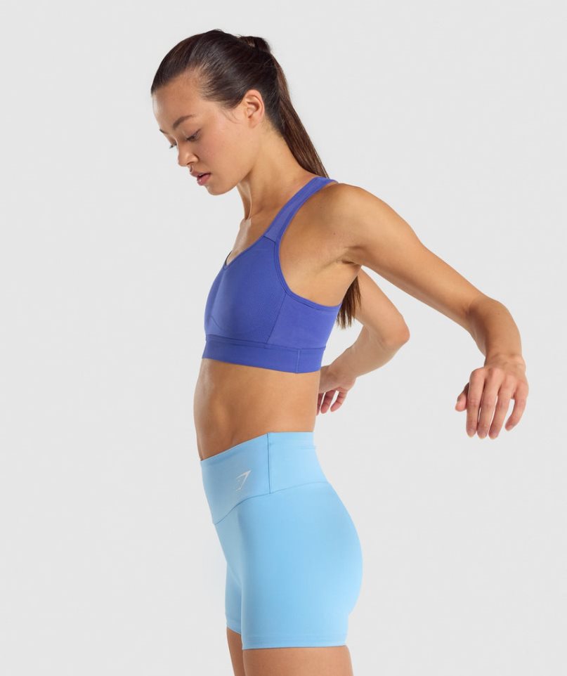 Women's Gymshark Lightweight High Support Sports Bra Blue | CA 671ND3